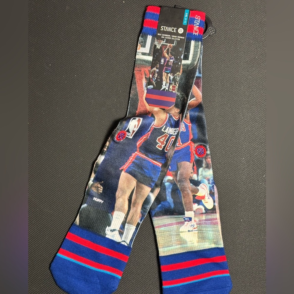 Stance Bill Lambeer/ Isaiah Thomas Detroit Pistons socks Sz L-XL
